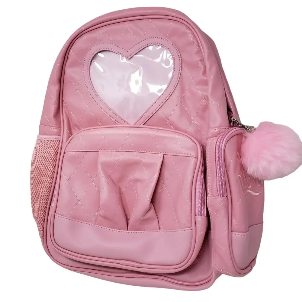 NEW! Stay Peachy 2020 Backpack Pink Heart Cutout Detail
